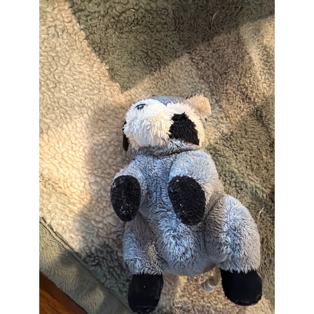 JAAG Plush Raccoon Stuffed Animal Grey Black Striped Tail Weighted Bottom 8 Inch